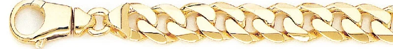 Simple men’s gold bracelets for daily wear-10.1mm Beveled Flat Curb Link Bracelet