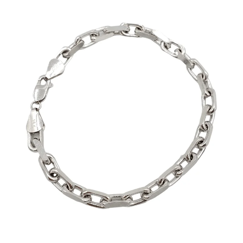 Luxury diamond bracelets for women-14K White Gold- Hermes Link Bracelet