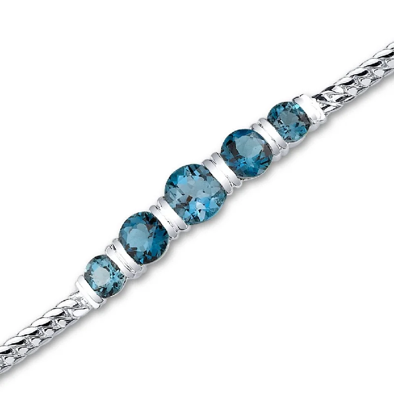 Silver cuff bracelets for women-5 ct Topaz Tennis Bracelet in Sterling Silver