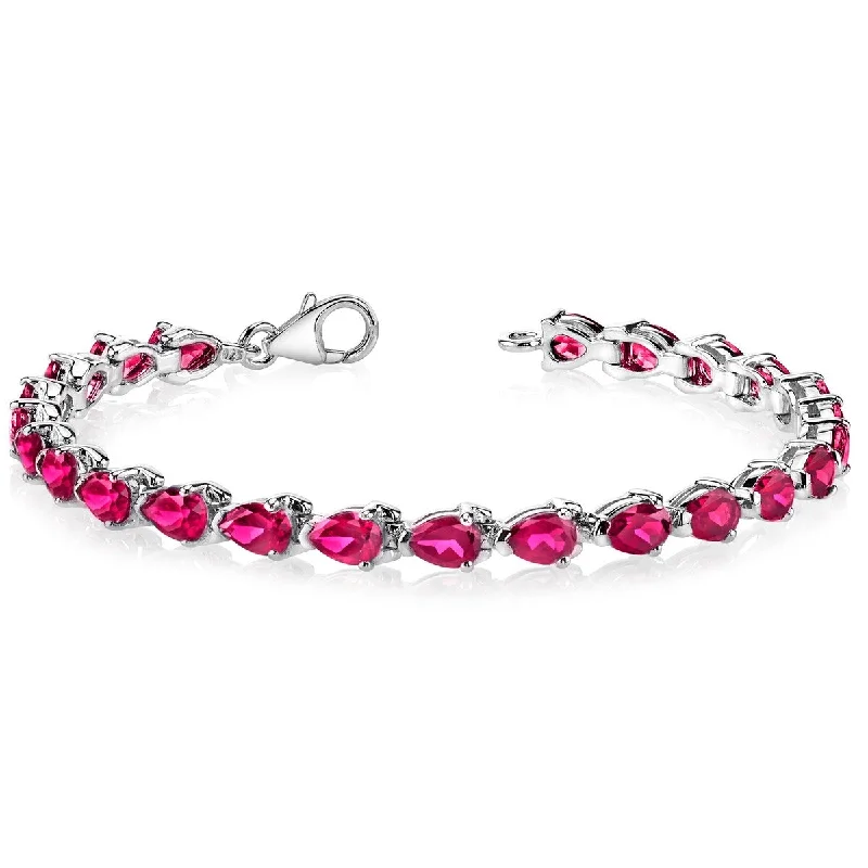 Men’s stainless steel bracelets-9.5 ct Ruby Tennis Bracelet in Sterling Silver