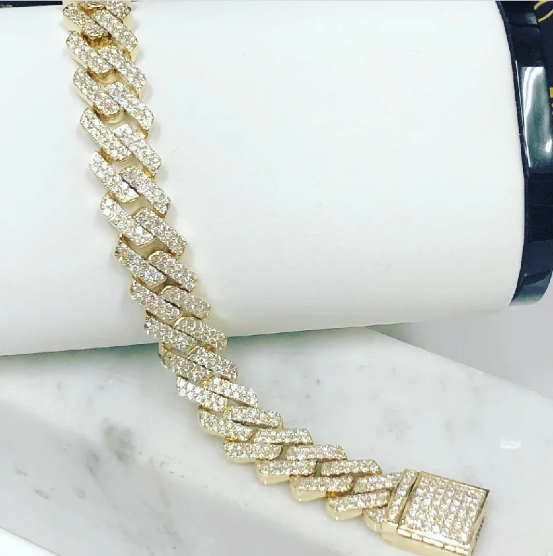 Unique gold bracelets for women-Monaco diamond bracelet