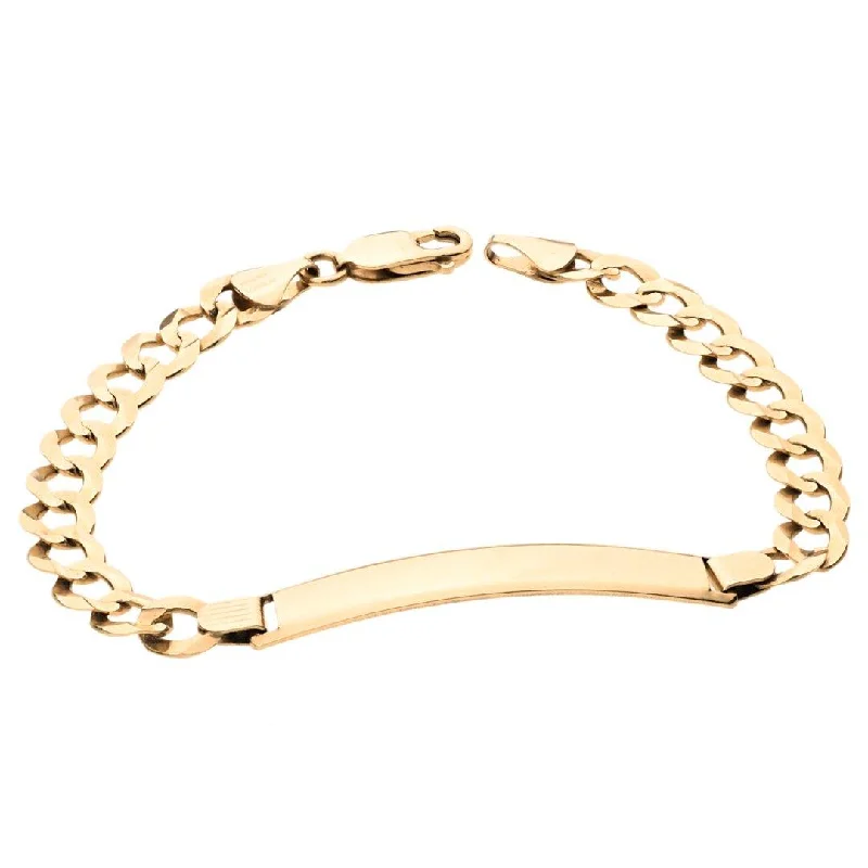 Custom charm bracelets for mothers-Cuban Link Bracelet with Frame in 14K Gold