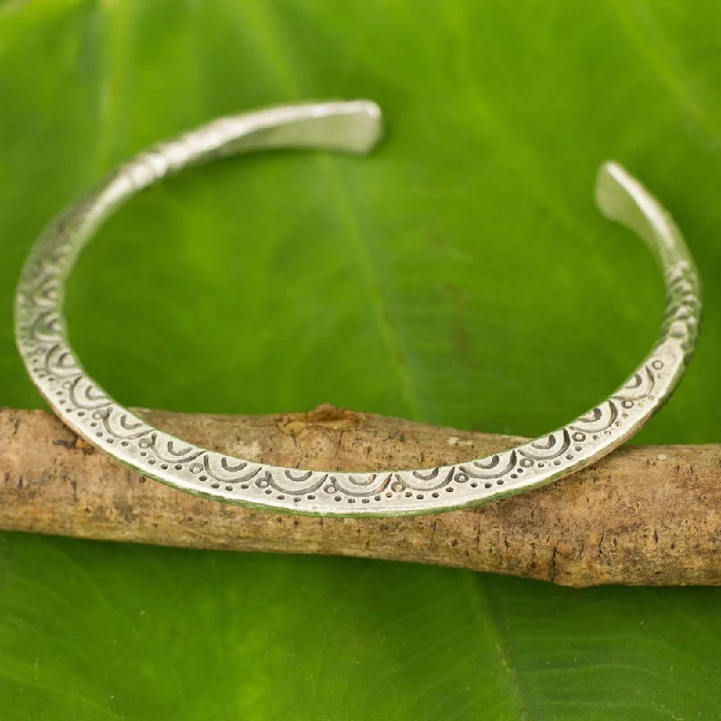 Unique charm bracelets for women-Handmade Silver 'Karen Lace' Bracelet (Thailand)