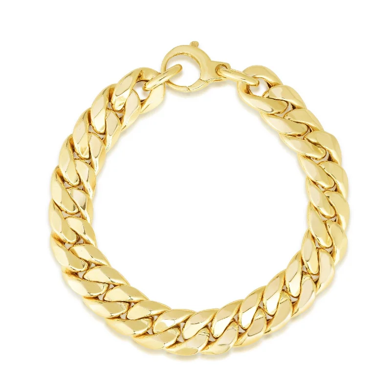 Custom leather bracelets for him-Joelle Curb Link s Bracelet 14K Yellow Gold 7.5 Inches