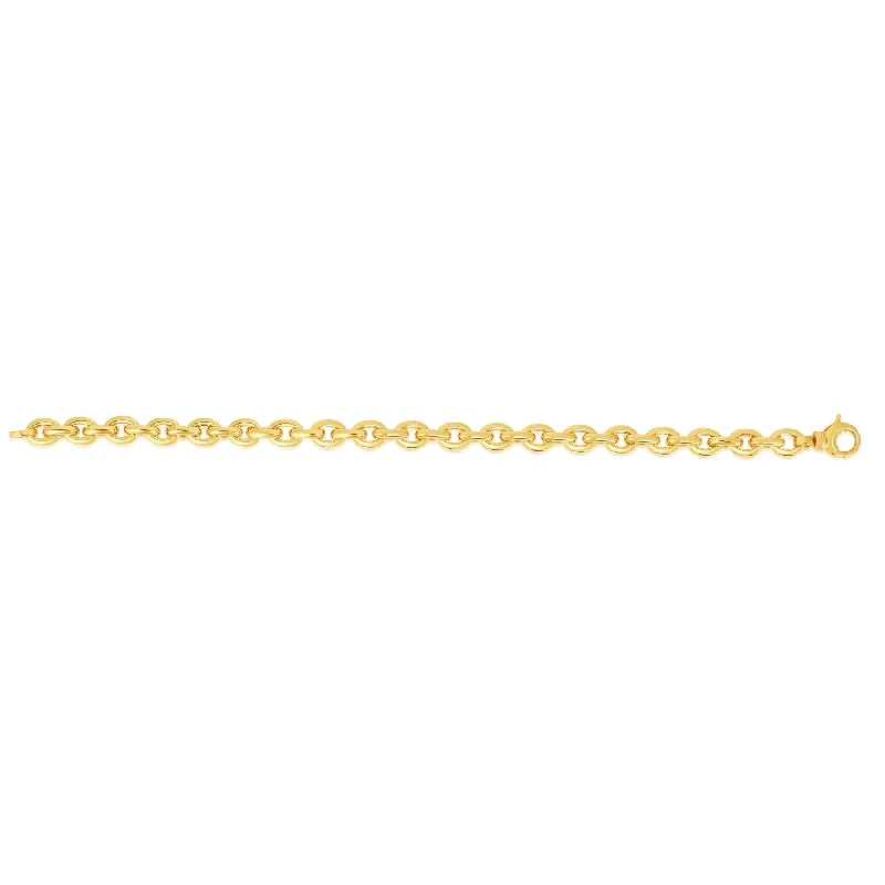 Women’s cuff bracelets with diamonds-Joelle Oval Rolo s Bracelet 14K Yellow Gold 7.5 Inches