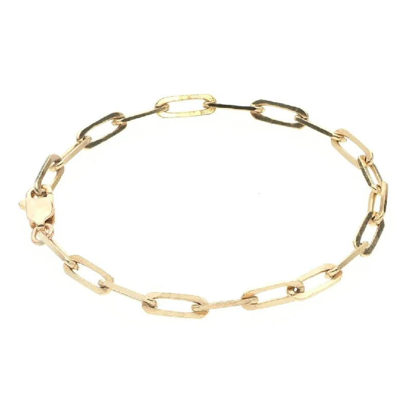 Friendship bracelets for best friends-Paper Clip Bracelet 14K Gold