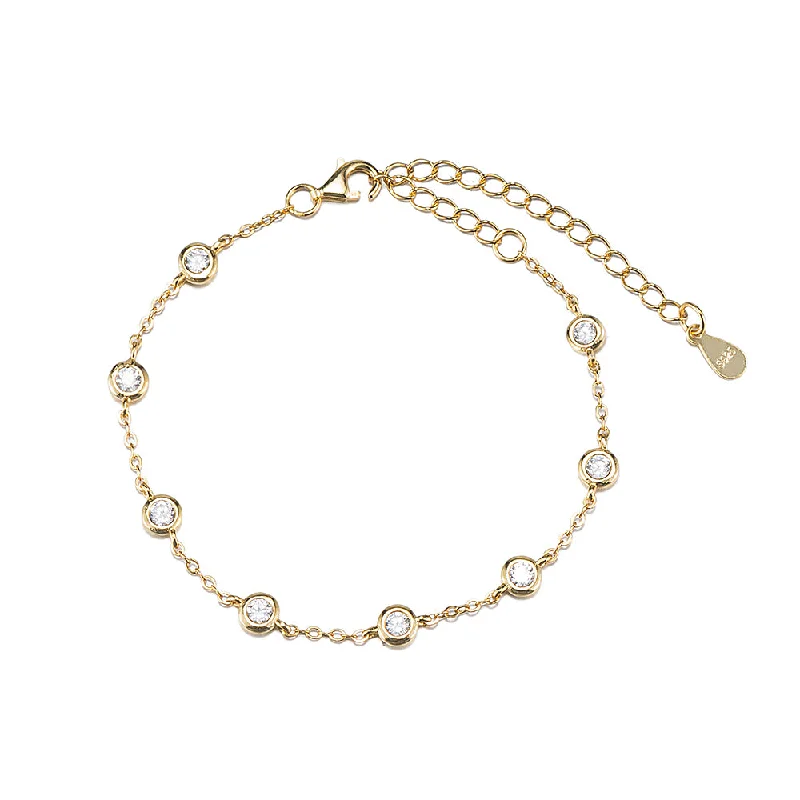 Minimalist bracelets for women-Round CZ Bracelet