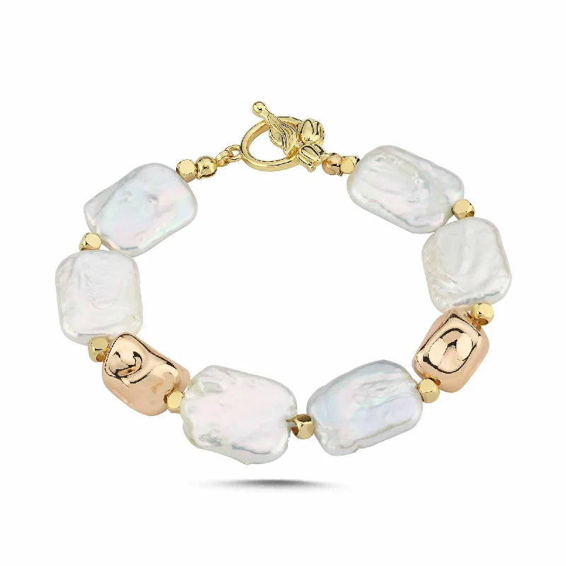 Custom message bracelets for gifts-Siren Baroque Pearl Bracelet