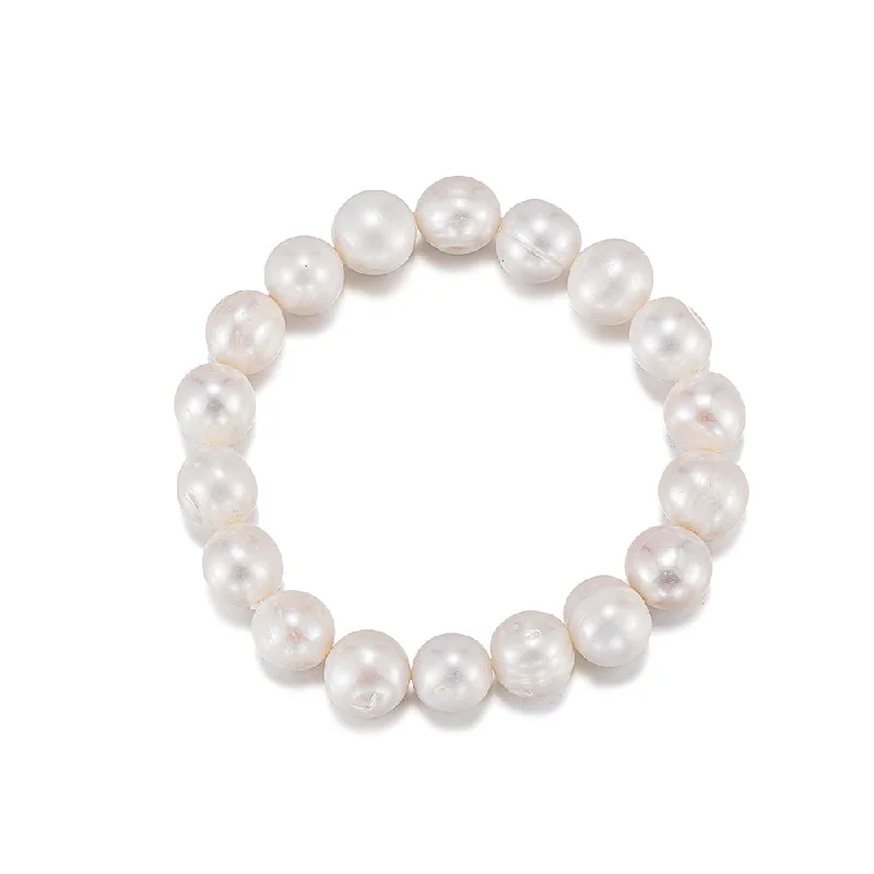 Wedding bracelets for brides-Natural Pearl Thin Bracelet