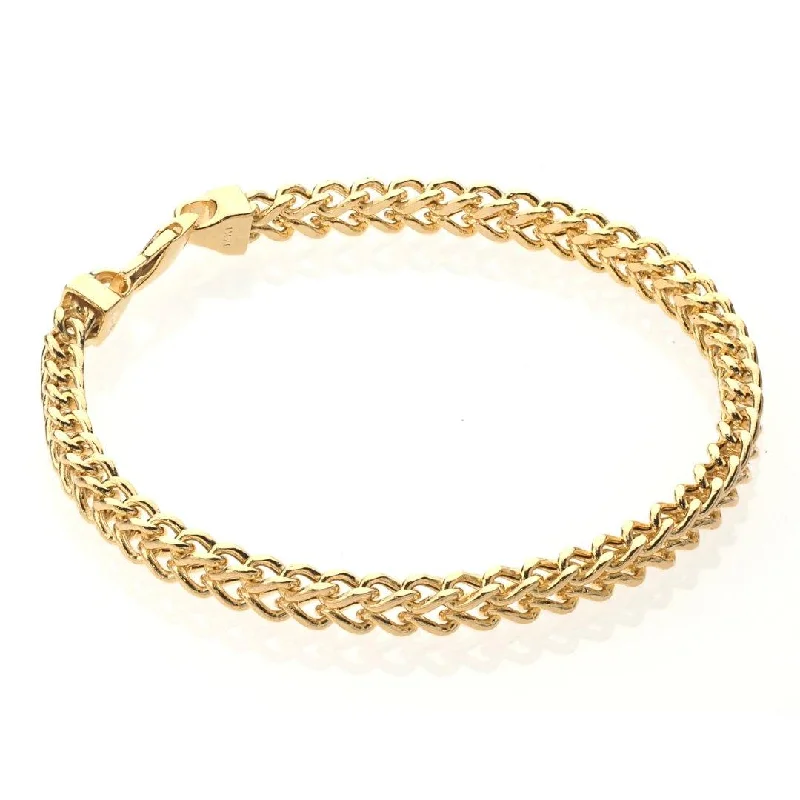 Custom gold bracelets for her birthday-Franco Bracelet fot Women - 14K Gold