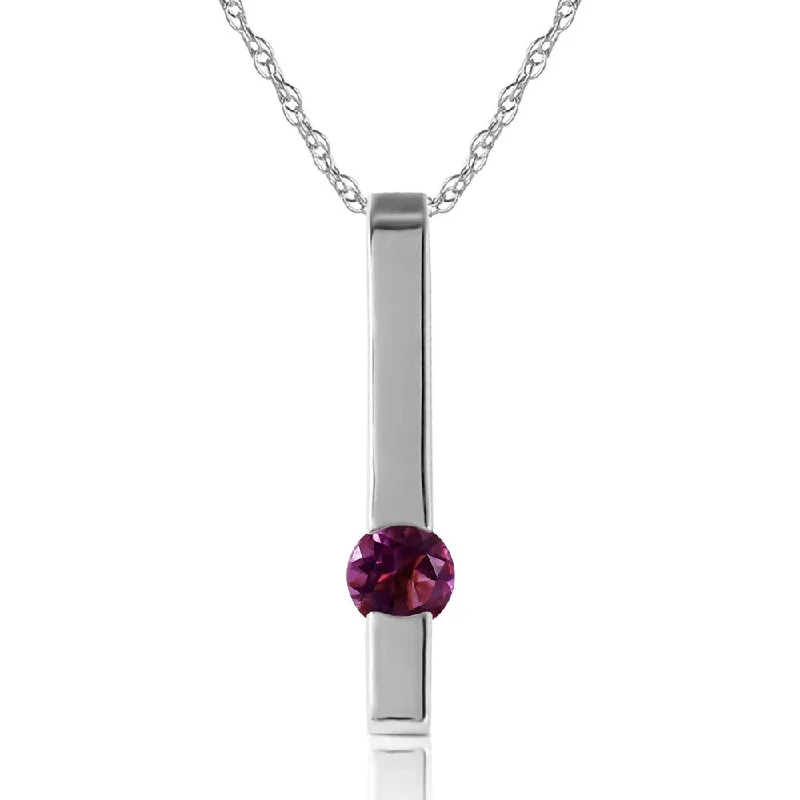 vintage silver necklace for men -0.25 Carat 14K White Gold Persistent Echo Amethyst Necklace