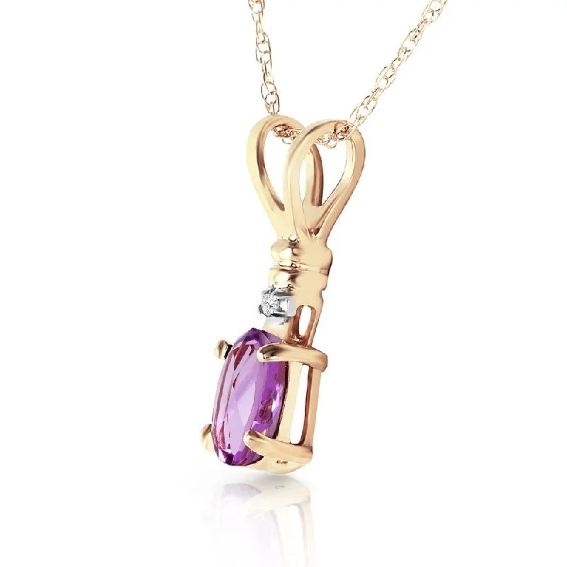 long pendant necklace for women -0.46 Carat 14K Solid Gold Applause Amethyst Diamond Necklace