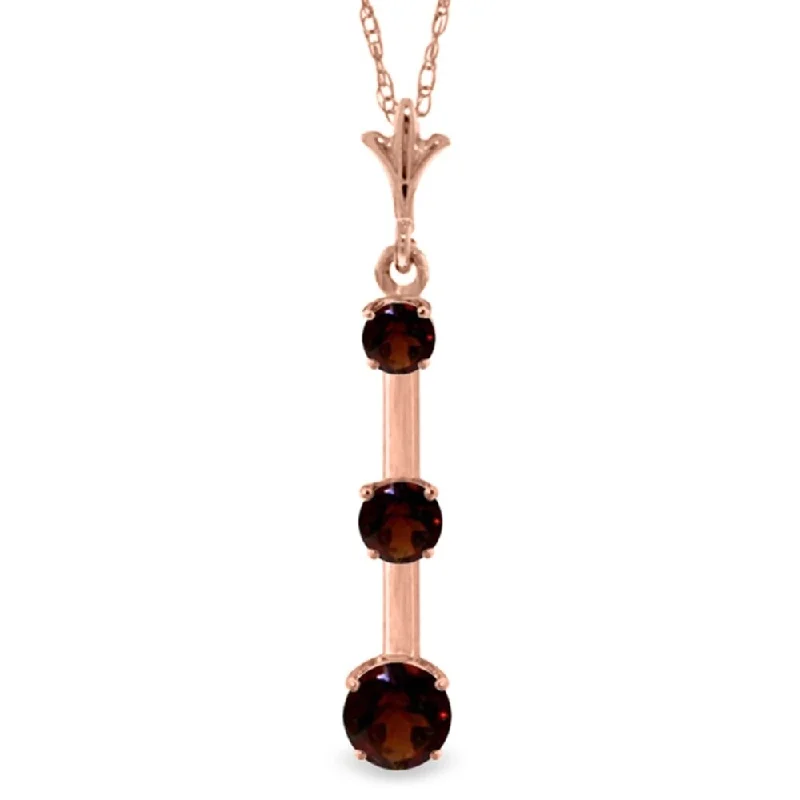 rose gold necklace for bridesmaids -1.25 Carat 14K Rose Gold Generosity Garnet Necklace