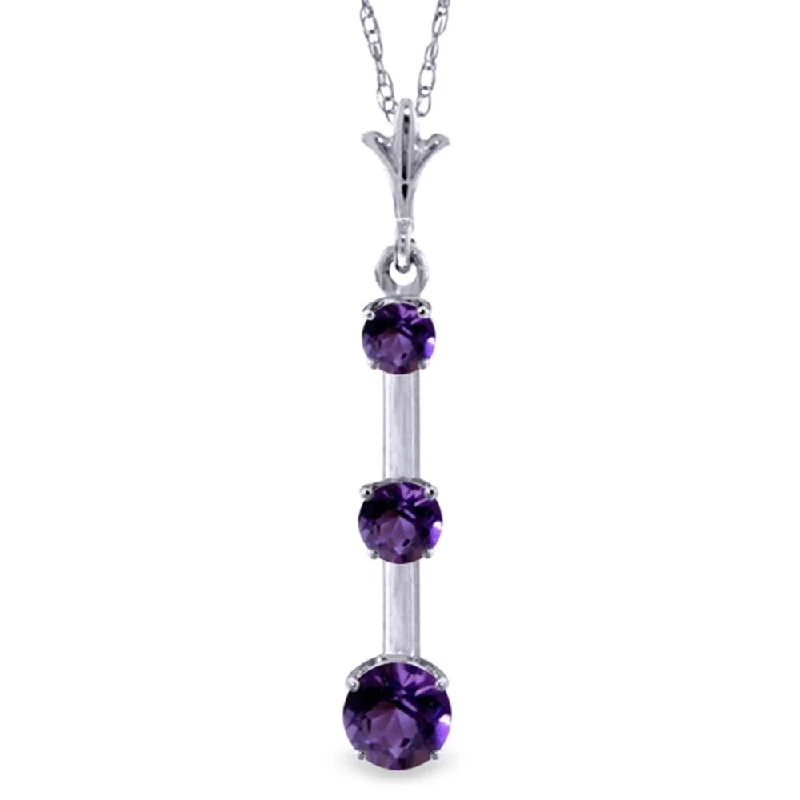 adjustable necklace for women -1.25 Carat 14K White Gold Purple of The Wild Amethyst Necklace