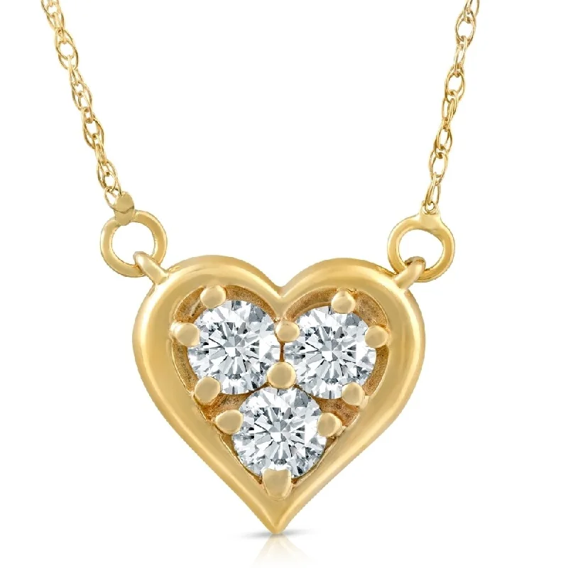 18k gold necklace for men -1/2Ct Diamond Heart Pendant 14k White Yellow or Rose Gold Lab Grown Necklace