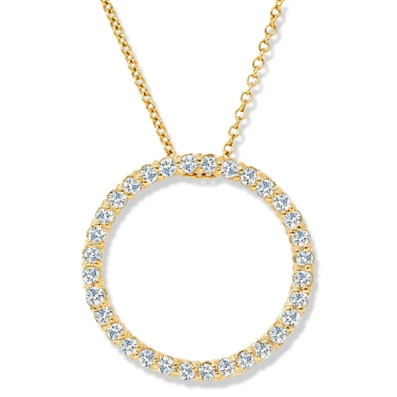 choker necklace for girls -14K Yellow Gold 1/2ct Circle of Life Diamond Pendant