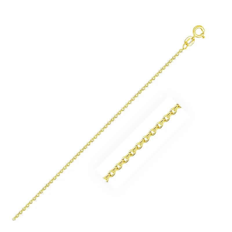 two-tone necklace for women -14k Yellow Gold Cable Link Chain Necklace 1.1mm