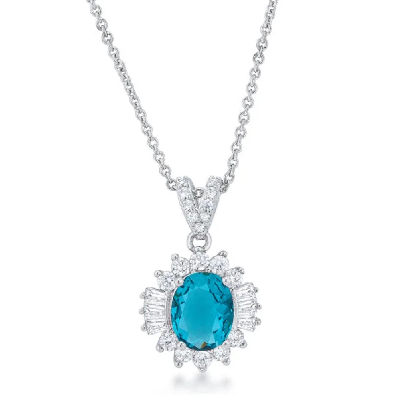 adjustable necklace for women -3.2ct Cubic Zirconia Rhodium Classic Drop Necklace