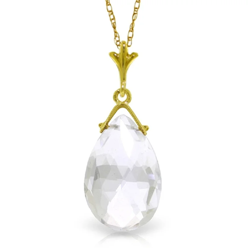 luxury diamond necklace for men -5.1 Carat 14K Gold Necklace Briolette White Topaz