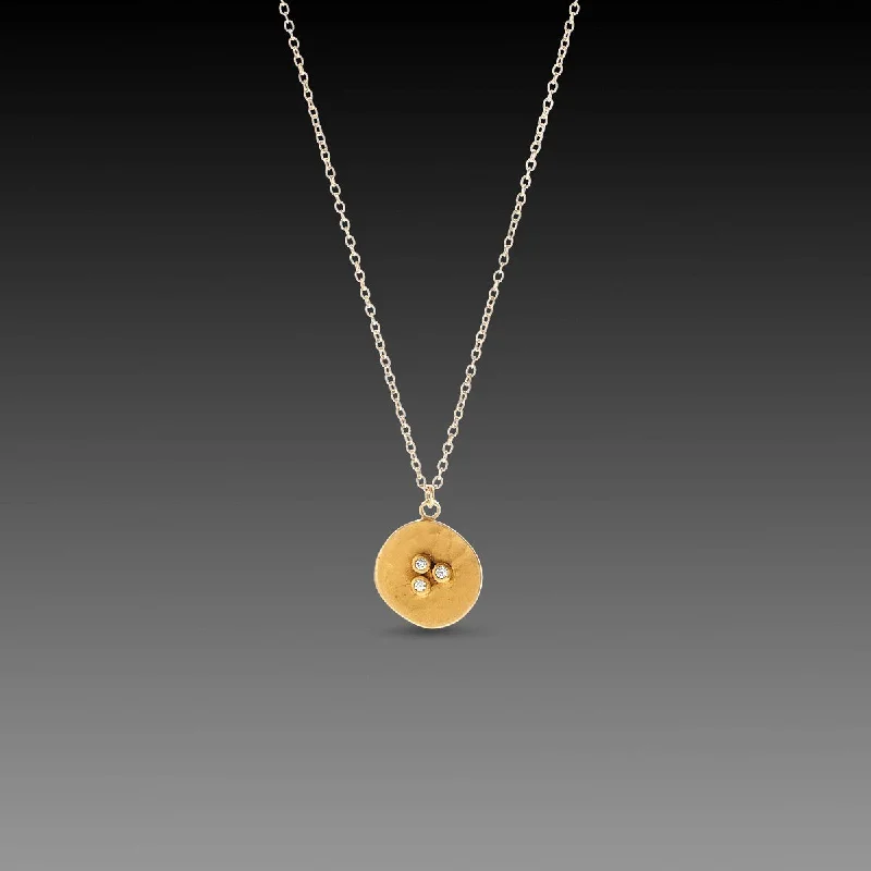 best necklace for layering -22k Bud Necklace with Diamonds