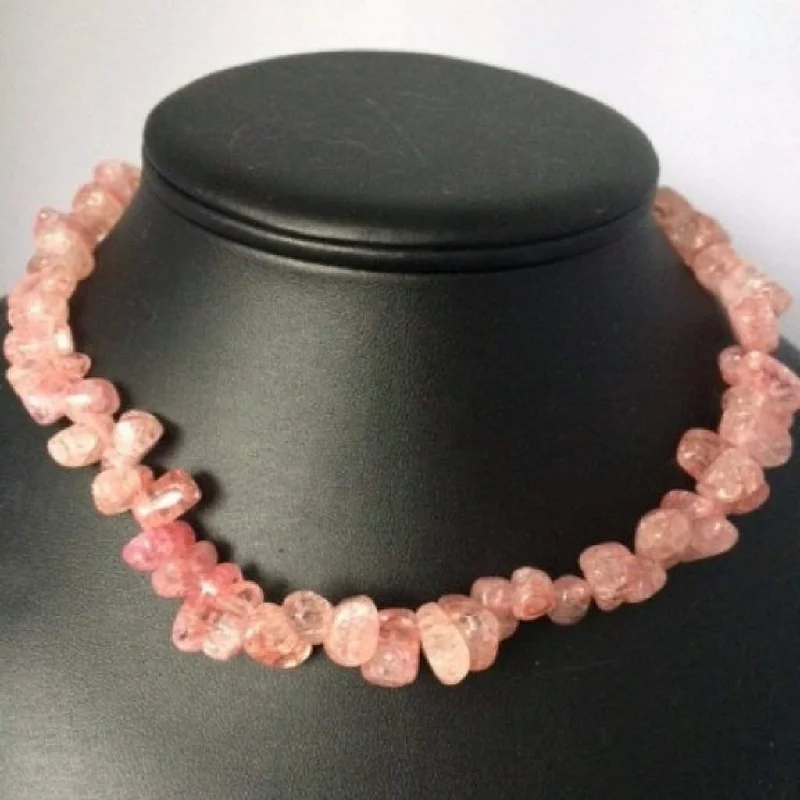 spiritual necklace for women -Candy Crush Berry Pink Quartz Necklace