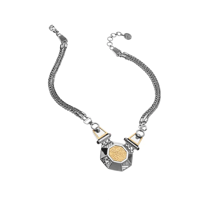 pearl and silver necklace for women -Classic Dimensional Necklace