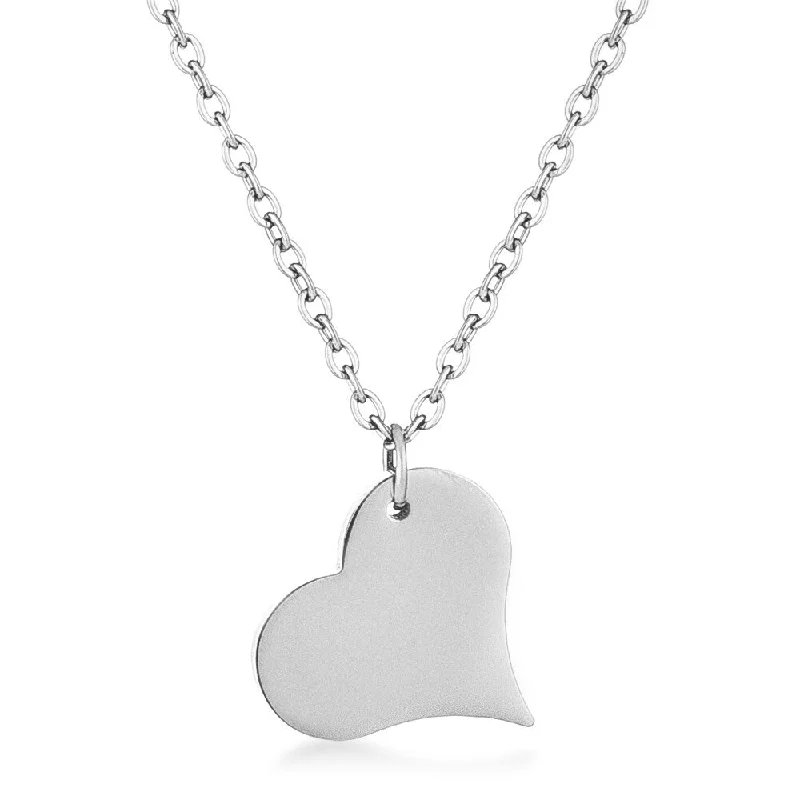 diamond pendant necklace -Dainty Dangling Heart Pendant with Cable Chain