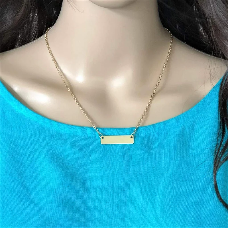 vintage silver necklace for men -Delicate Gold Bar Necklace