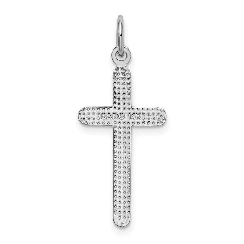 initial necklace for women -Diamond2Deal 14K White Gold Cross Pendant (L- 30.25 mm, W- 12.6 mm)