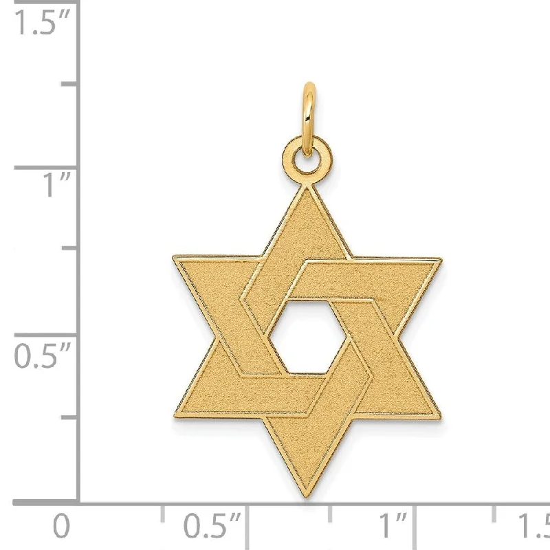 pendant necklace for everyday wear -Diamond2Deal 14K Yellow Gold Laser Designed Star of David Pendant (L- 32 mm, W- 22 mm)