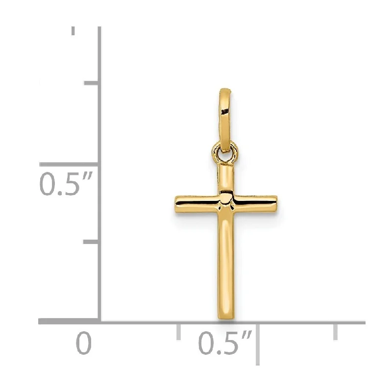 best necklace for layering -Diamond2Deal 14K Yellow Gold Polished Cross Pendant