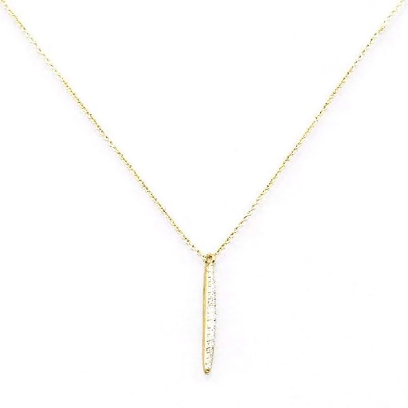 choker necklace for girls -Gold and CZ Bar Necklace