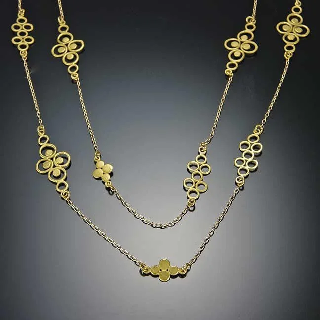 moonstone necklace for women -Gold Filigree Chain Necklace