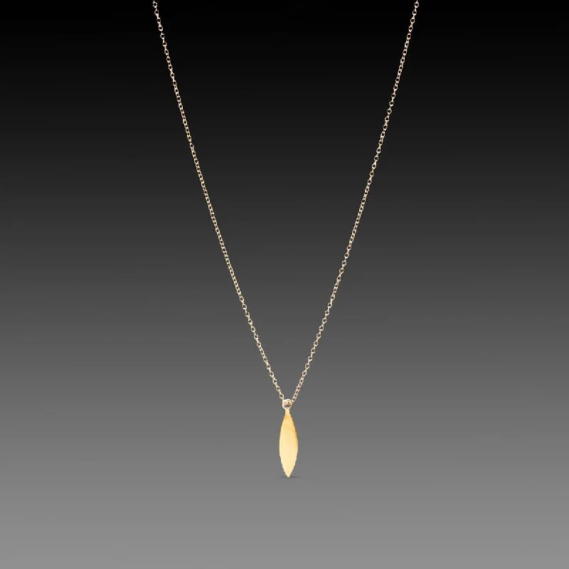 pendant necklace for layering -Gold Single Leaf Necklace