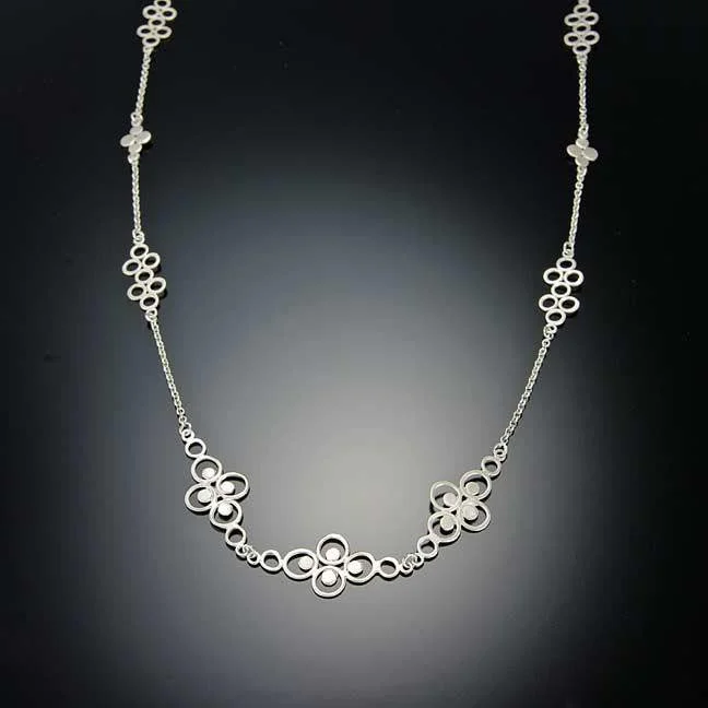 initial necklace for women -Linked Filigree Chain Necklace