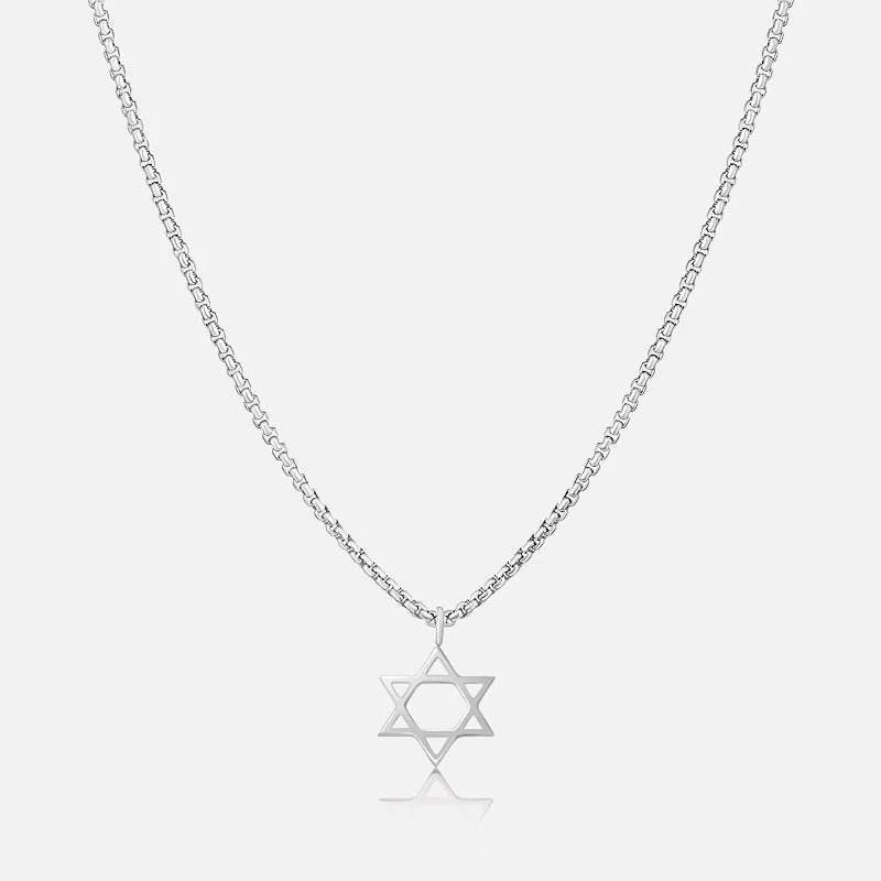 pearl and diamond necklace for women -Lorenzo –Silver Star of David Necklace