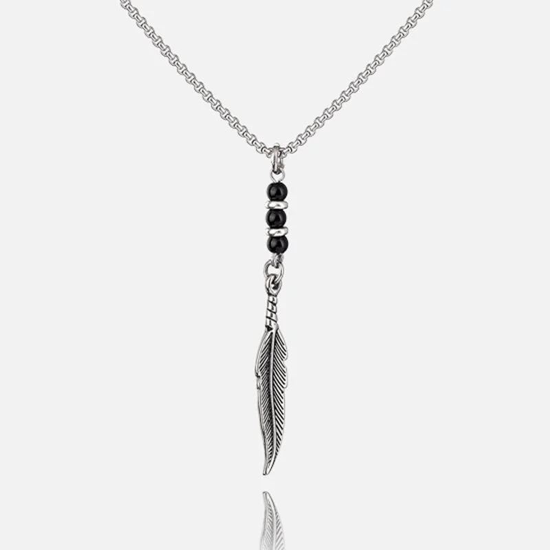 minimalist diamond necklace -Erick - Black Stones Necklace