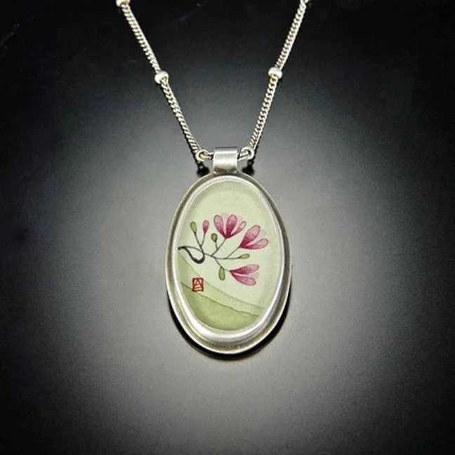 fashion statement necklace -Oval Magnolia Necklace