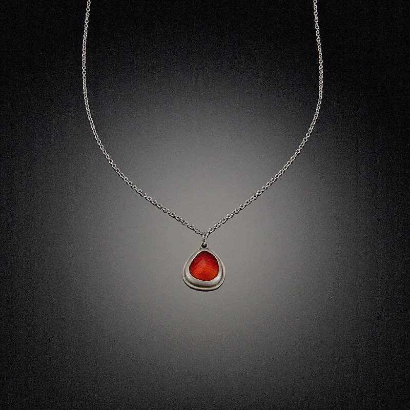 pearl and diamond necklace for women -Rose Cut Carnelian Necklace