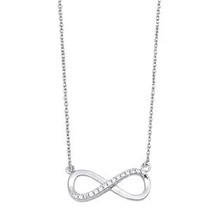 fashion statement necklace -Sterling Silver and CZ Infinity Necklace