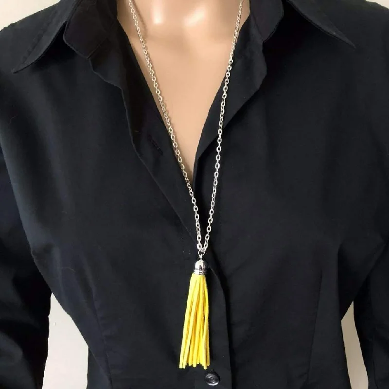 moon pendant necklace for women -Colorful Long Tassel Necklace