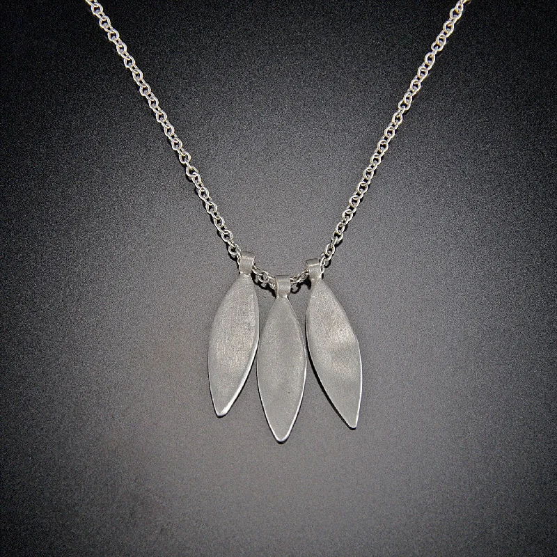 casual necklace for men -Three Single Leaf Charm Necklace