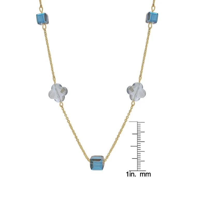 simple silver necklace for men -Victoria Townsend Gold Plated Chrome Cube And Clover Crystal Necklace