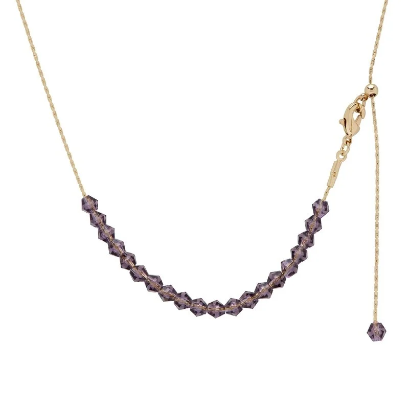 spiritual necklace for women -Victoria Townsend Gold Plated Lavender Crystal Adjustable Necklace