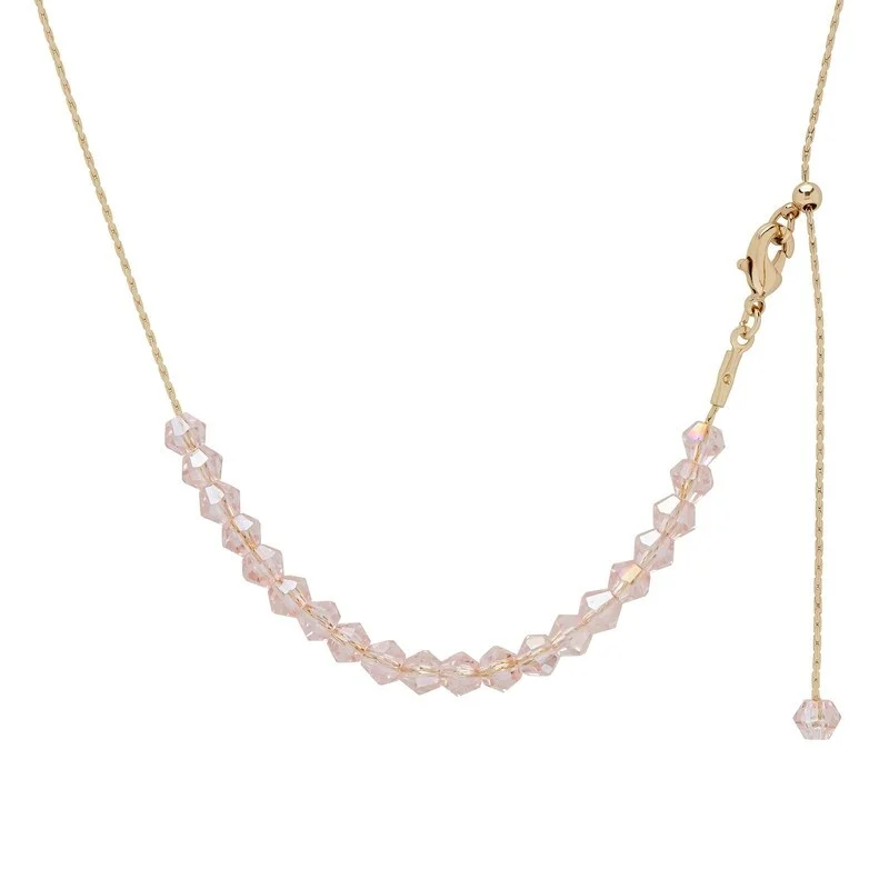 vintage-inspired necklace for women -Victoria Townsend Gold Plated Pink Crystal Adjustable Necklace