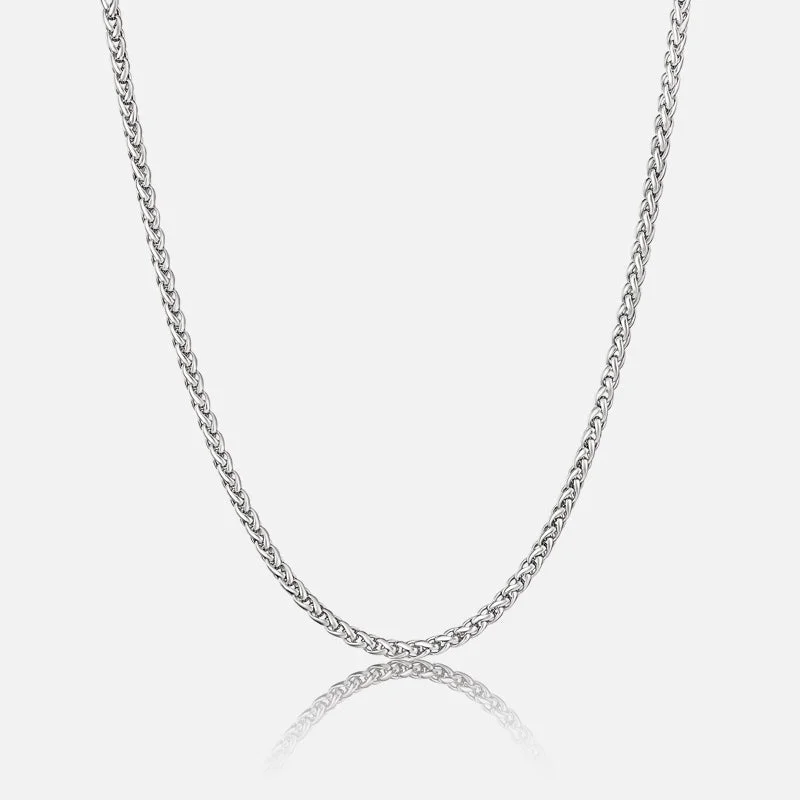 best necklace for layering -Wheat Silver Chain - 3mm