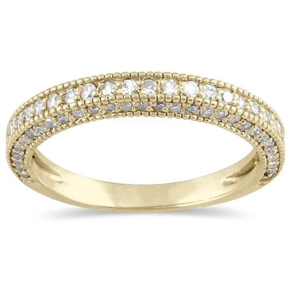 Personalized wedding rings for couples-1/2 Carat TW Diamond Wedding Band in 10K Yellow Gold