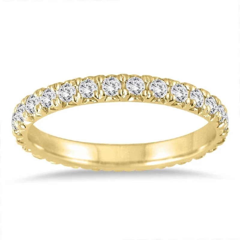 Vintage diamond wedding bands-1 3/8 Carat TW Diamond Eternity Wedding Band in 14K Yellow Gold