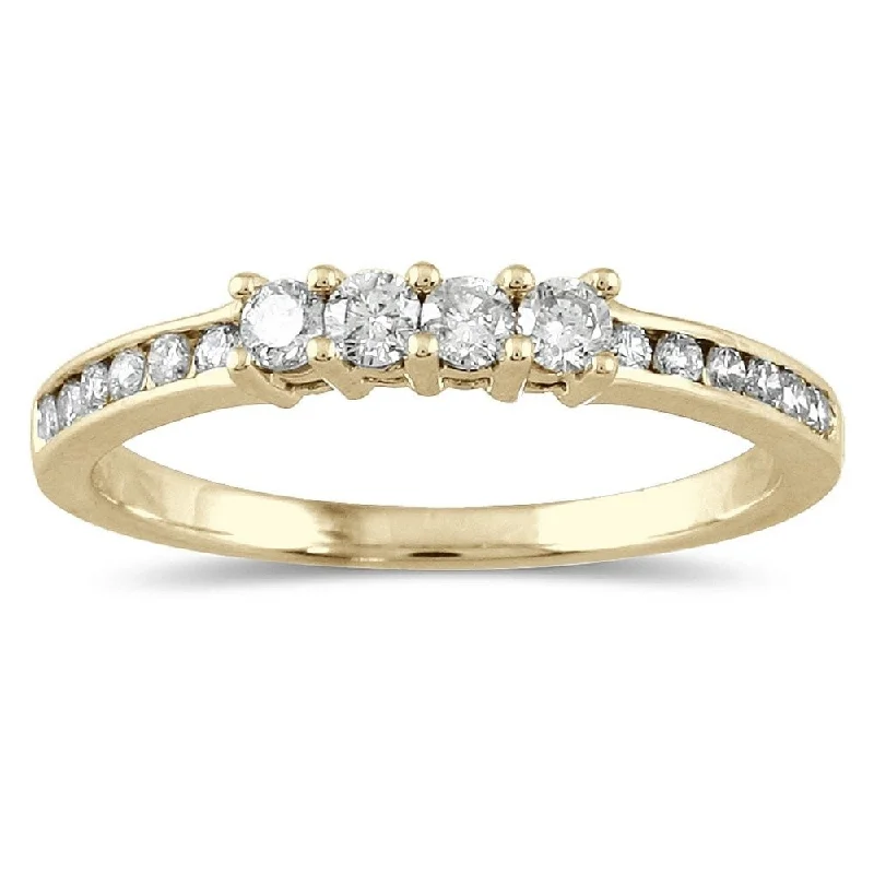 Custom rings for mother’s day gifts-1/3 Carat TW Diamond Wedding Band in 10K Yellow Gold