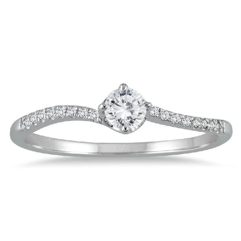 Custom diamond promise rings for women-1/5 Carat TW Diamond Ring in 10K White Gold